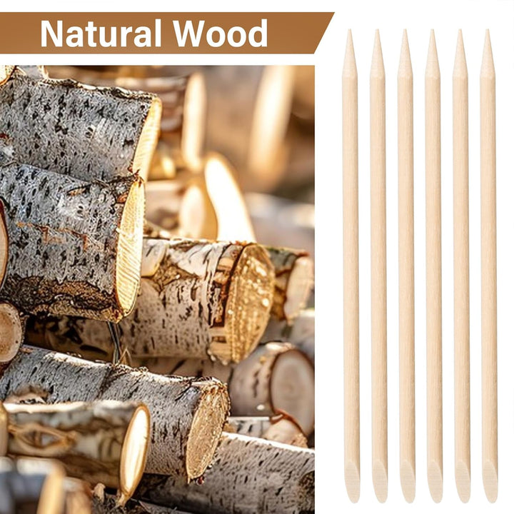 600 Pcs 4.5 Inch Orange Sticks for Nails Double Sided Multi-Use Wooden Cuticle Pusher Sticks Manicure Pedicure Tool Cuticle Sticks or Eyebrow Waxing Sticks for Facial Hair Removal