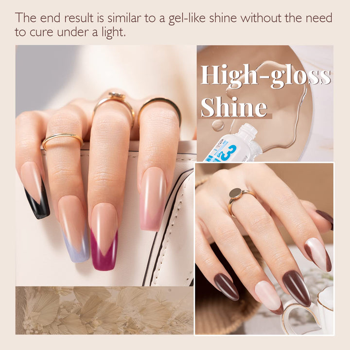 Beetles Dip Powder Liquid Set - 2 in 1 Dip Base & Top Coat and Activator, Dip Nail Liquid Set for Dipping Powders French Nail Design Dip Nail Kit Manicure Gift for Women, 0.51 Fl.Oz/Bot