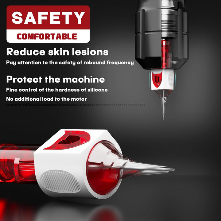 20PCS Tattoo Cartridge Needles #12 (9RS) Standard round Shader Tattoo Needles with Membrane Professional Disposable and Safety Tattoo Needles for Tattoo Pen