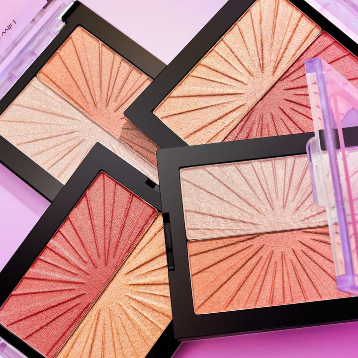 Megaglo Blushlighter, Blendable Blush & Highlighter Set, Shimmery Metallic Finish, Flash Me