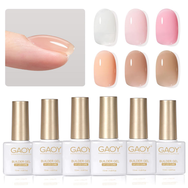 Clear Builder Gel for Nails, 16Ml Nail Strengthener in a Bottle, Nail Extension Hard Gel, Soak off Long Lasting UV Light Cure, Base Coat Top Coat Needed