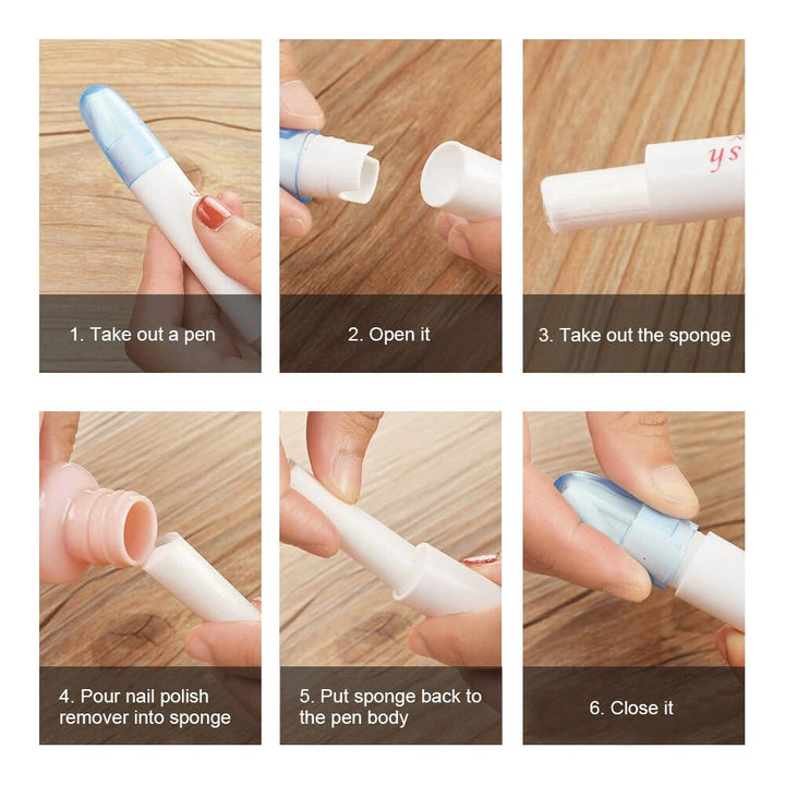 2Pcs Nail Erase Pen Removable Head Nails Polish Cleaning Plastic Manicure Corrector for Fingernail Home Salon Use (Green & Purple)