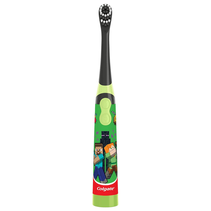 Kids Battery Powered Minecraft Toothbrush, Extra Soft Kids Battery Toothbrush with 1 AA Battery Included, Made for Ages 3 and Up, Features Easy on and off Switch, Flat Lay Handle, 1 Count