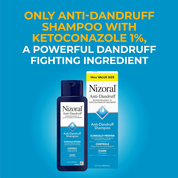 Anti-Dandruff Shampoo with 1% Ketoconazole, 14 Fl Oz, Fresh Scent, anti Fungal Shampoo