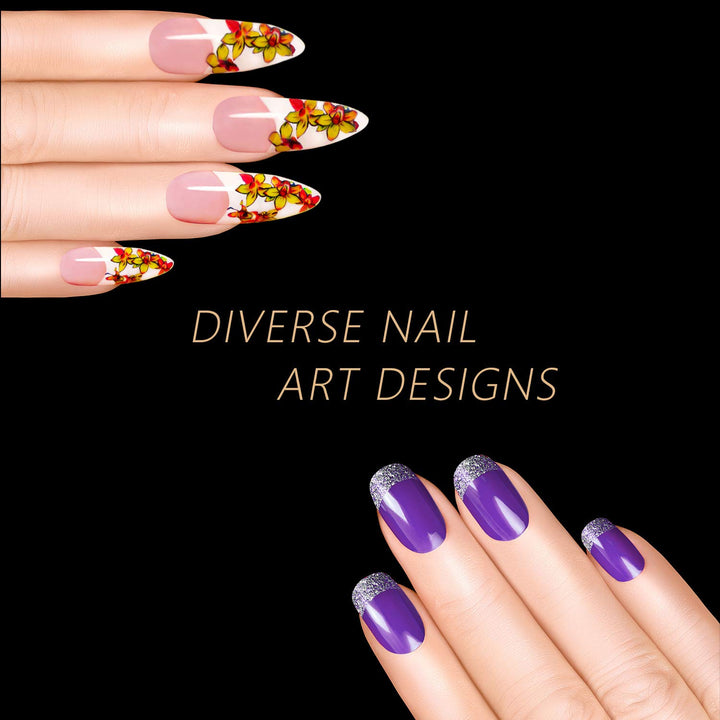 400 Pieces Replacement Refill Nail Tips False Fake for Flexible Nail Training Hand Practice Display Manicure Supply DIY (Brown)