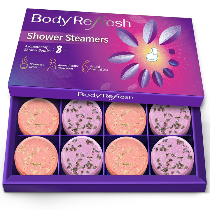 Shower Steamers Aromatherapy - 8 Pack Shower Bombs with Essential Oils, Birthday Gifts for Women Self Care Relaxation Home SPA Stress Relief, Gifts for Girlfriend Teacher Womens Christmas Gift