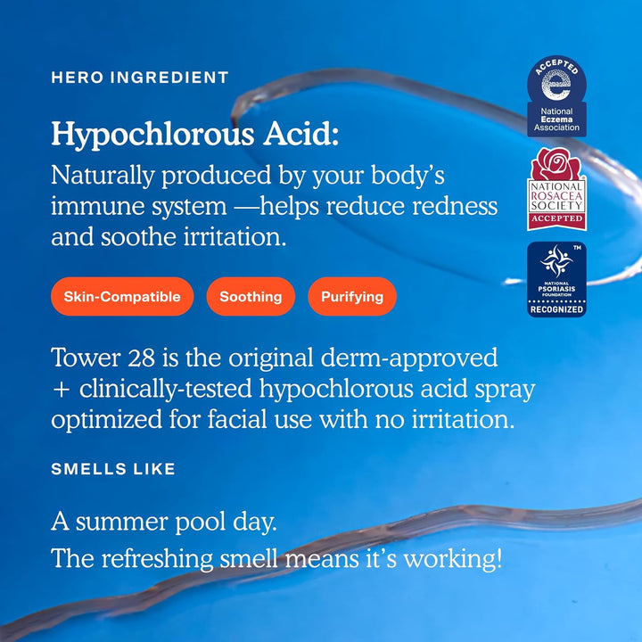 SOS Daily Rescue Facial Spray for Sensitive Skin, Hypochlorous Acid Spray Helps Reduce Redness and Breakouts, Full Size Toner for Face, 4 FL Oz