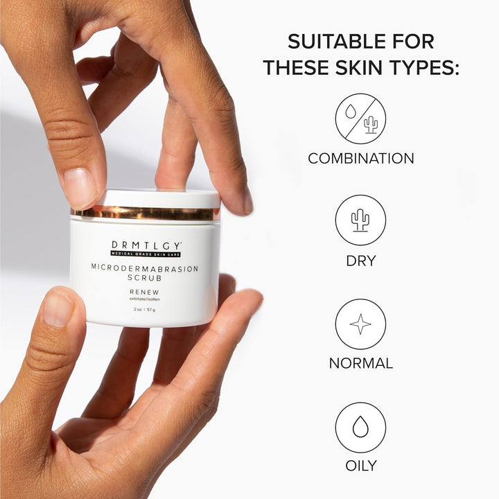 Microdermabrasion Facial Scrub and Face Mask. Non-Abrasive Face Exfoliator Improves Acne Scars, Blackheads, Pore Size, and Skin Texture. 2 Oz