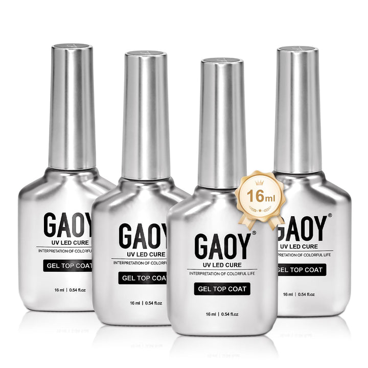 2 Pcs 16Ml No Wipe Gel Top Coat, Glassy Clear Gel Top Coat, High Gloss Finish for UV Light Cure Nail Polish