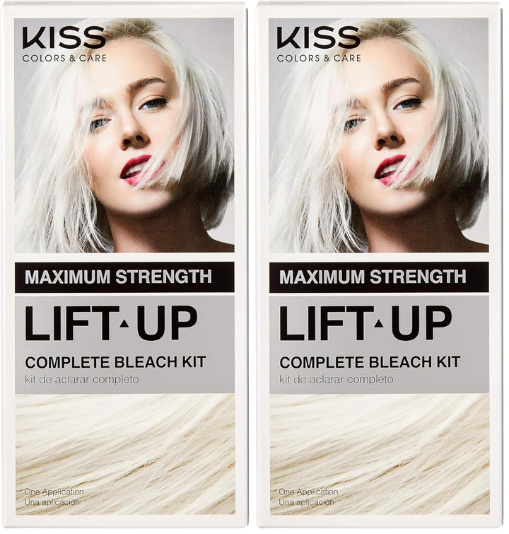 Lift up Complete Hair Bleach & Icy Silver Toner Kit, Gentle Conditioning Formula That Reduces Brassiness, Complete 6-Pc DIY Bleach Kit, ICE