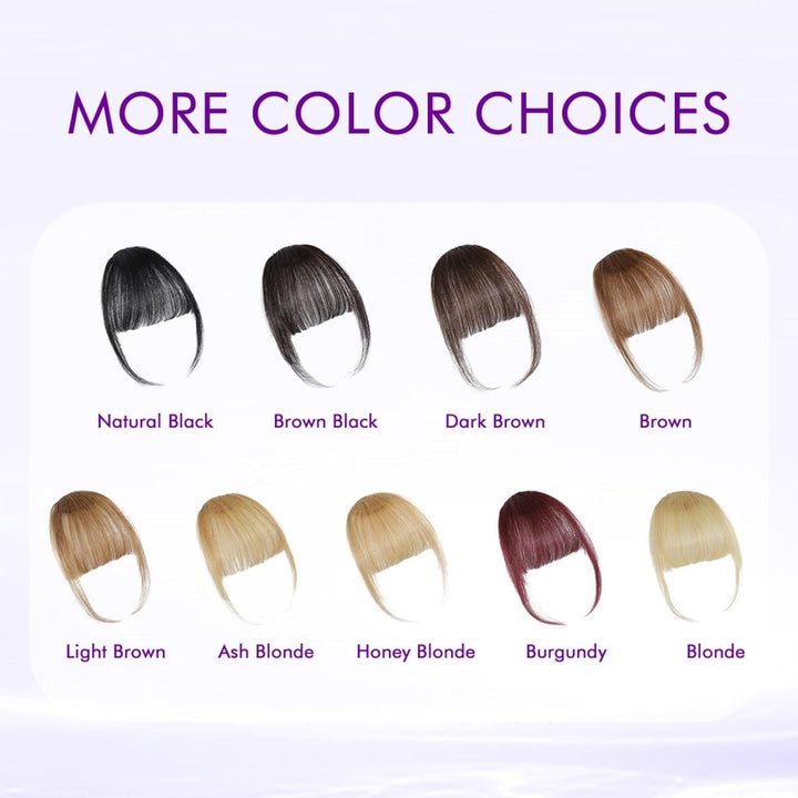 Clip in Bangs 100% Real Human Hair Extensions Wispy Natural Black Fake Bangs Hair Clip on Bangs for Women Fringe with Temples Hairpieces Faux Bangs for Daily Wear