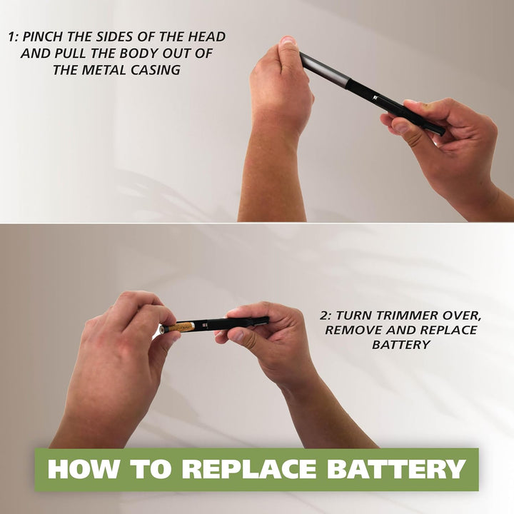 Micro Groomsman Battery Personal Trimmer for Hygienic Grooming with Rinseable, Interchangeable Heads for Eyebrows, Neckline, Nose, Ears, & Other Detailing - 05640-600