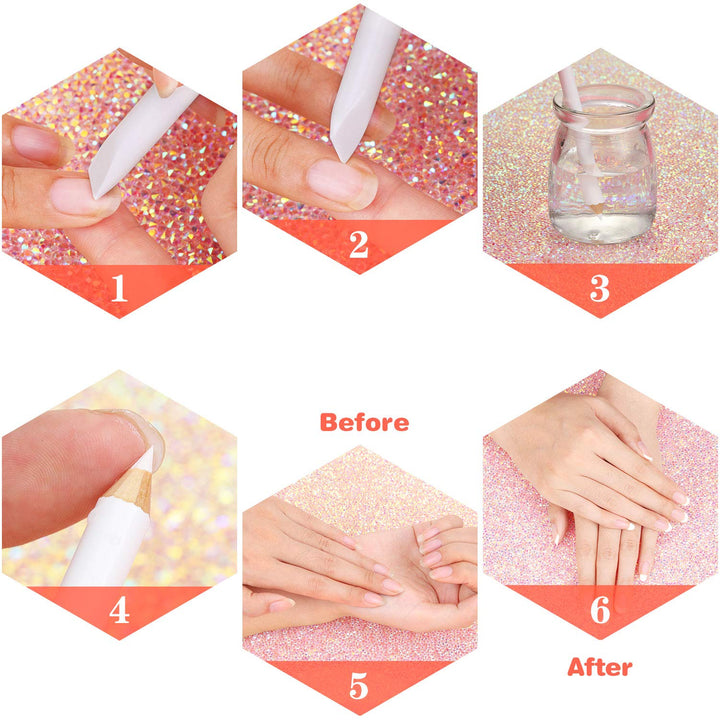 12 Pieces White Nail under Pencil 2-In-1 White Art Whitening Pen French Nail Pencils with Cuticle Pusher for Manicure Supplies Art DIY Design Tool