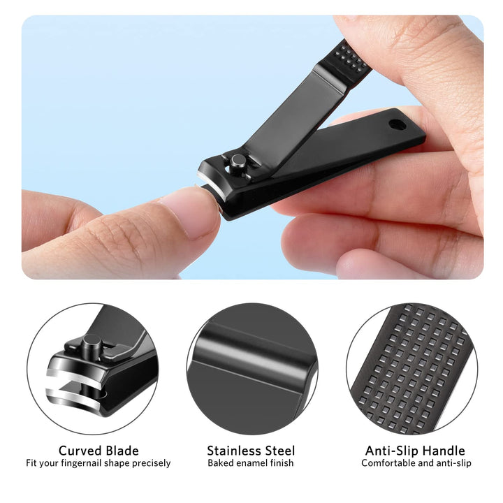 Tweezers Set and Nail Clippers, 9 Pcs Stainless Steel Tweezers Kit for Men Professional Manicure Set for Men Grooming Kit with Leather Travel Case