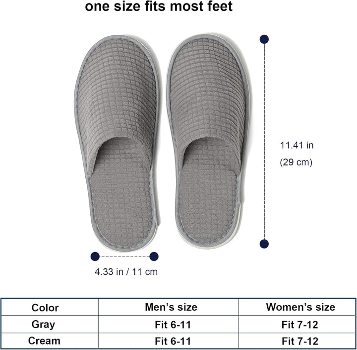 SPA Guest Slippers, 6/12 Pairs Reusable Washable Unisex Spa Slippers for Hotel Bedroom Wedding Party Travel