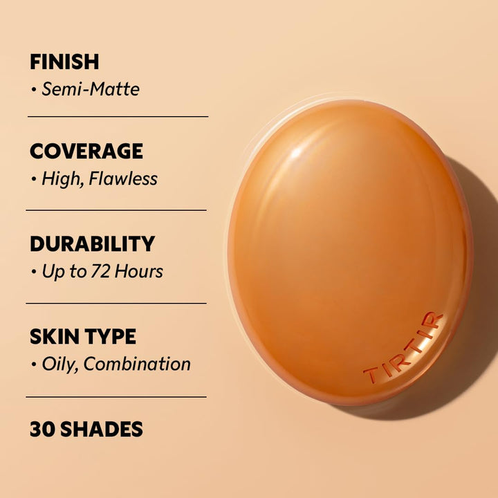 Mask Fit Ai Filter Cushion Foundation | Ai-Like Semi-Matte Finish - up to 72-Hour Medium to Full Coverage Korean BB Cushion Make up Beauty, #23N Sand, 0.63 Fl Oz