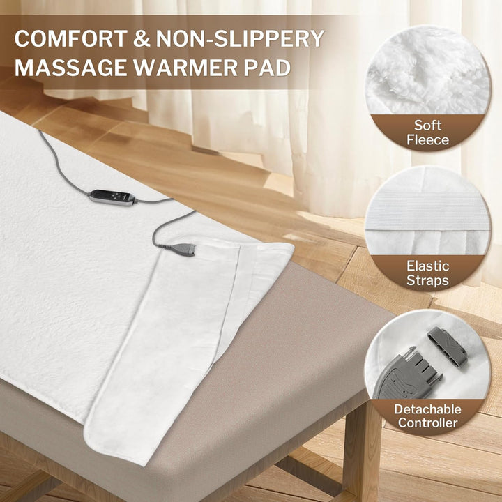 Luxeheat Massage Table Warmer Heating Pad, 30" X 72" Soft Fleece Professional Massage Therapy Bed Warmer with 10 Heat Settings, 1-9 Hours Auto Off, Rapid Heating