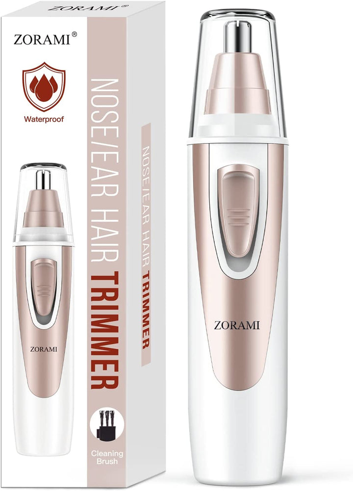 Ear and Nose Hair Trimmer Clipper - 2025 Professional Painless Eyebrow & Facial Hair Trimmer for Men Women, Battery-Operated Trimmer with IPX7 Waterproof, Dual Edge Blades for Easy Cleansing Black