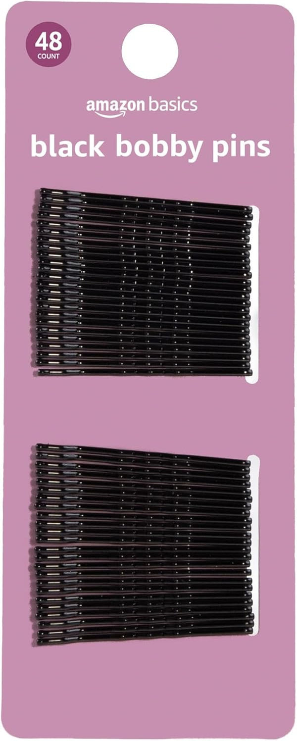 Bobby Pins, Black Hair Pins for All Hair Types, 48 Count