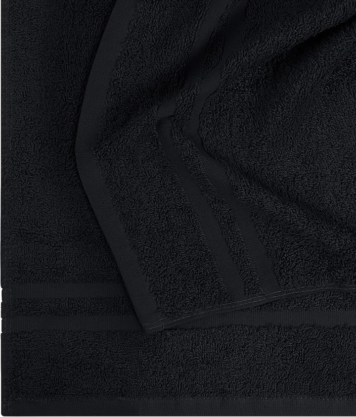 Cotton Bleach Proof Salon Towel 16 by 27 Inches, Bleach Safe Gym 100% Cotton Hand Towel, 24 Pack, Black
