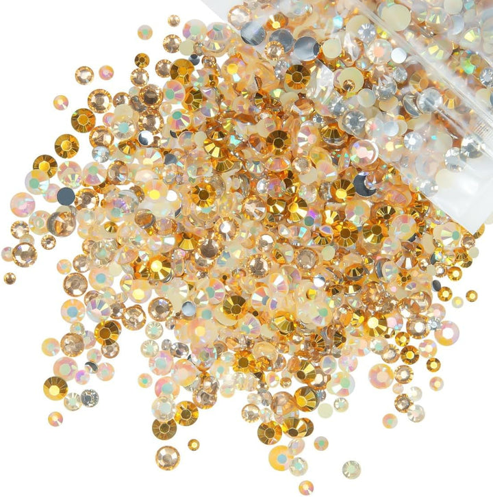 51G White Half Pearls for Crafting 4Mm 5Mm 6Mm 8Mm 10Mm Mix Sizes Pure White Flatback round Beads Charms for Nails Face Eyes Makeup Tumblers Bottles DIY Crafts Bedazzling Clothes Shoes Phones