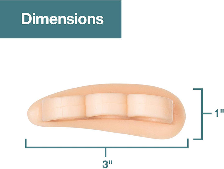 Hammer Toe Corrector for Women & Men | Triple Loop Gel Toe Spacers & Separators | Realign Bent, Crooked, Curled, Claw, Hammertoes | Soft Support for Straightening | 4 Pack, Beige