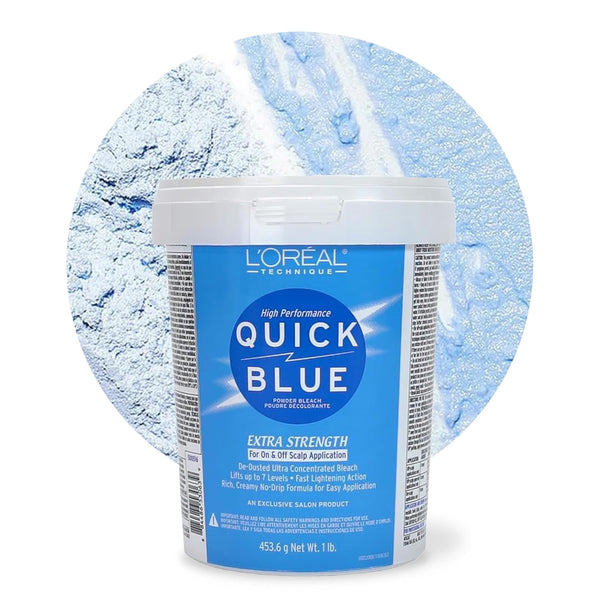 Quick Blue High Performance Bleach | Professional Hair Bleaching Powder | No Drip Formula | Extra Strength Lightening Action Lifts up to 7 Levels | Single Application | 1 Pound