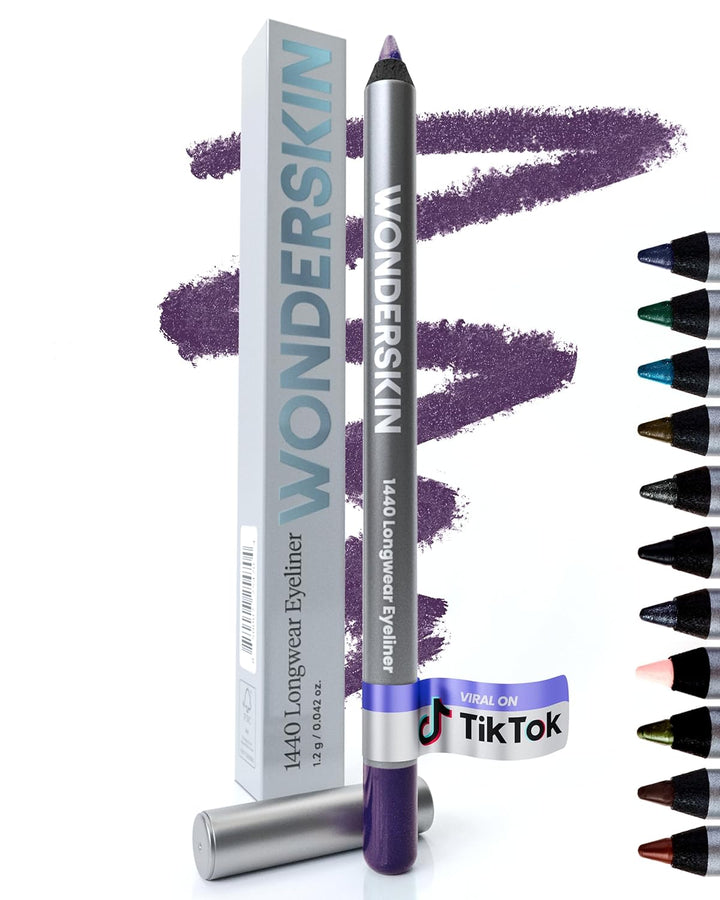 Eyeliner Pencil, 1440 Longwear Deep Black Eyeliner Pencil - Waterproof, Sharpenable & Smudge Proof