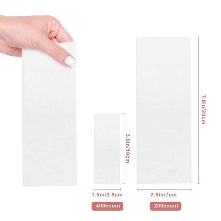 600-Count Non Woven Wax Strips, 2 Size Body and Facial Epilating Wax Strips Paper for Hair Removal, Beauty Waxing Strips for Leg Face Chest Back and Bikini