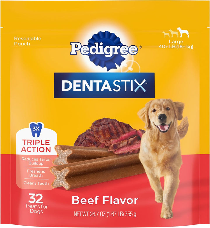 Dentastix Large Breed Dog Treats, Fresh Flavor, 1.46 Lb. Bag (28 Treats)