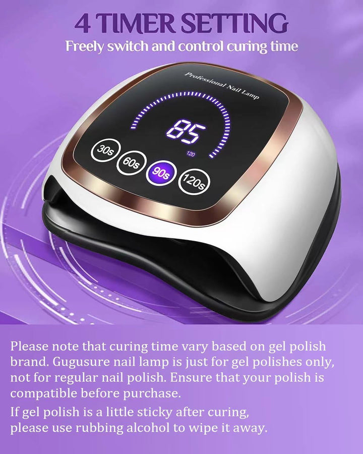 UV LED Nail Lamp,  Upgrade 180W Nail Dryer for Gel Polish with LCD Display, Auto Sensor and 4 Timer Settings, Professional Curing Lamp Light with 42 Beads for Salon and Home