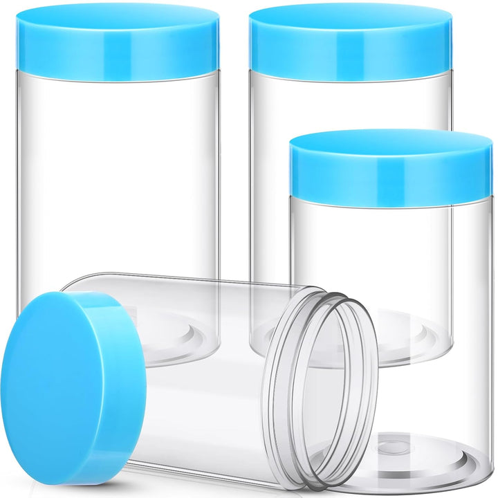 4 Pieces round Wide-Mouth Leak Proof Plastic Container Jars with Lids for Travel Storage Makeup Beauty Products Face Creams Oils Salves Ointments DIY Making(1 Ounce,White)