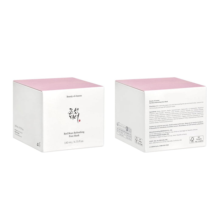 Red Bean Pore Refreshing Mask Mud Cream Hydrating Wash off Pack, Pore Cleansing Exfoliator, Korean Skin Care for Men and Women 140Ml, 4.73 Fl.Oz