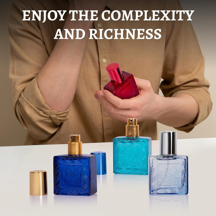 Verse Mini 4-Piece Fragrance Gift Set for Men - Aromatic, Floral, Oriental & Woody Notes - Individually Boxed - Travel Size - 25Ml Eau De Parfum
