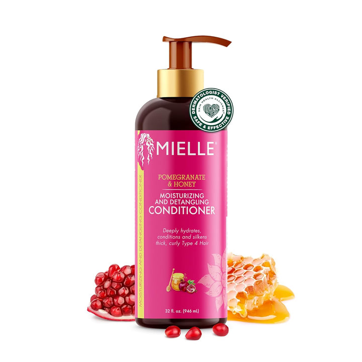 Pomegranate & Honey Detangling Conditioner for Curly Hair - Deep Moisturizing Conditioner to Help Strengthen Strands, Prevents Breakage and Split Ends & Improves Hydration (12 Fl Oz)
