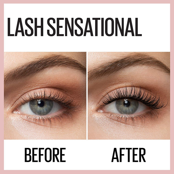 Lash Sensational Washable Mascara, Lengthening and Volumizing for a Full Fan Effect, Blackest Black, 1 Count