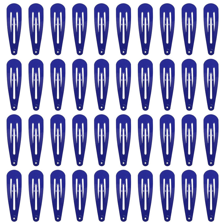 40 Pack Black 2 Inch Barrettes Women Metal Snap Hair Clips Accessories