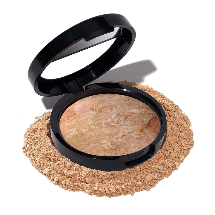 Award-Winning Baked Balance-N-Brighten Color Correcting Powder Foundation - Medium - Buildable Light to Medium Coverage - Demi-Matte Natural Finish