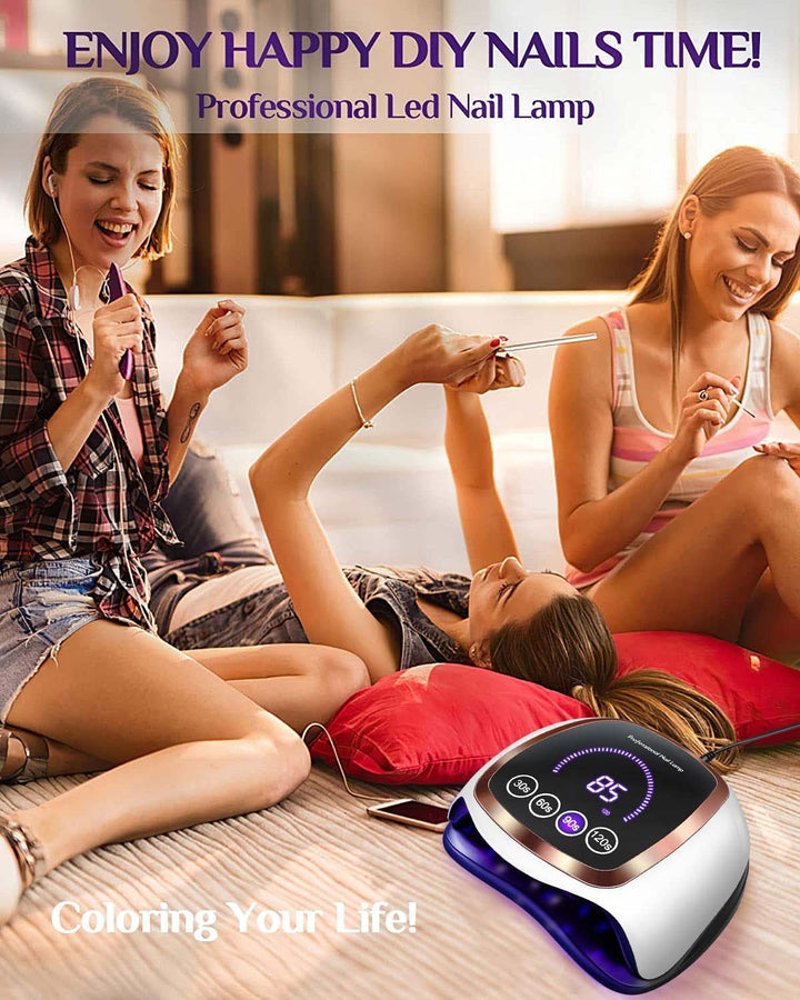 UV LED Nail Lamp,  Upgrade 180W Nail Dryer for Gel Polish with LCD Display, Auto Sensor and 4 Timer Settings, Professional Curing Lamp Light with 42 Beads for Salon and Home