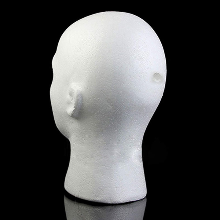 Male Head Model, Foam Mannequin, Head Model Wig Hair Hat Display Foam Mannequin Manikin White (Style 3)