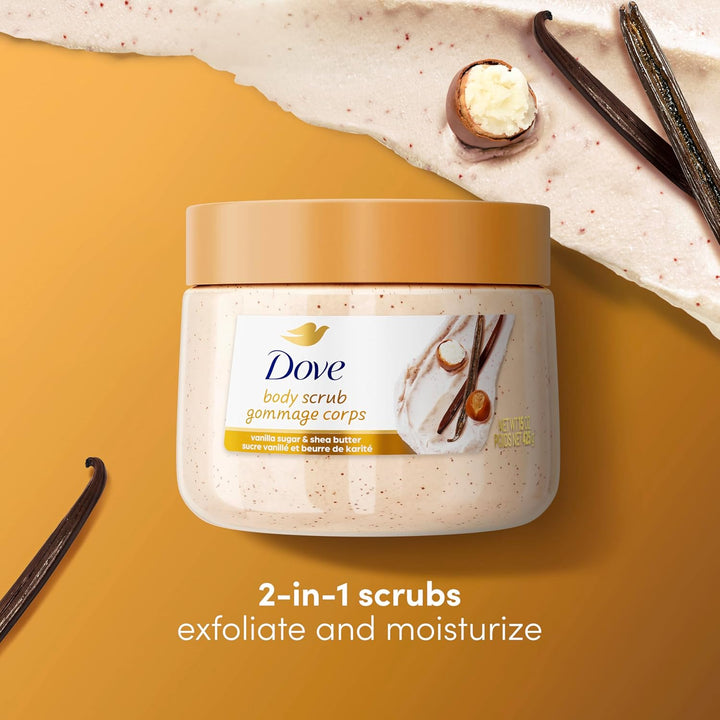 Vanilla Sugar & Shea Butter Body Scrub Exfoliates and Deeply Nourishes for Smooth, Radiant Skin 15 Oz