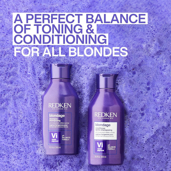 Redken Blondage Color Depositing Purple Conditioner for Blonde Hair - Tones & Moisturizes Brassy Hair