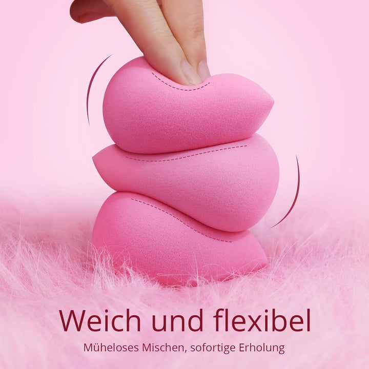 Super Soft Makeup Sponge Set of 6, Makeup Sponges for Foundation, Liquid, Cream and Powder, Pink Beauty Sponge for Blending, 0 Latex Blender