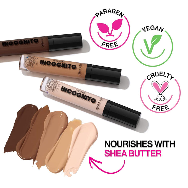 Mega Last Incognito All-Day Full Coverage Liquid Matte Concealer, Light Beige, 0.18 Ounce