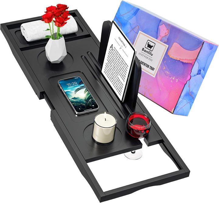 Bathtub Tray - Bath Tray Expandable - Bath Tub Tray Table for Bathtub, Ajustable Size, Fits Most Tubs