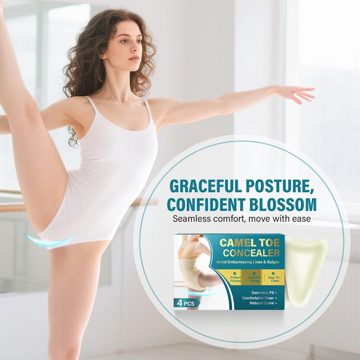 Camel Toe Concealer, 4PCS Reusable Camel Toe Underwear for Women, Waterproof, Soft, Washable Camel Toe Hider Suitable for Swimsuits, Leggings, Bikini &Tight Clothes