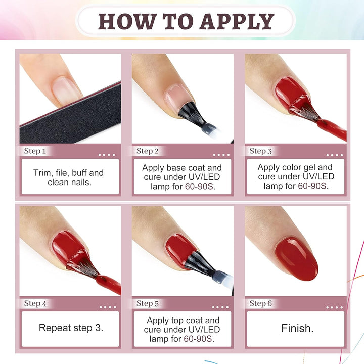 36 PCS Gel Nail Polish Set-32 Colors Gel Polish Kit Base Coat Glossy Matte and Glitter Top Coat Nail Polish Set Green Blue Red Pink Collection Gifts for Women