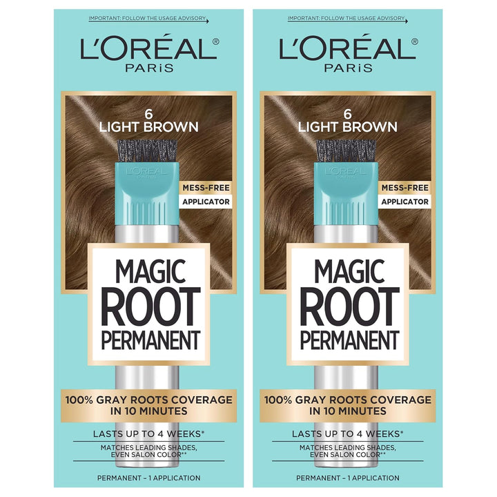 Magic Root Rescue 10 Minute Root Hair Coloring Kit, Permanent Hair Color with Quick Precision Applicator, 100 Percent Gray Coverage, 4 Dark Brown, 2 Count