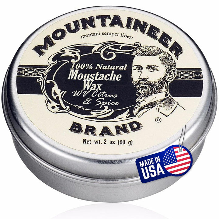 Unscented Natural Mustache Wax | Strong and Extra Firm Hold | Made in West Virginia | Smooths, Conditons, Styles | Organic Moustache Balm | 2Oz