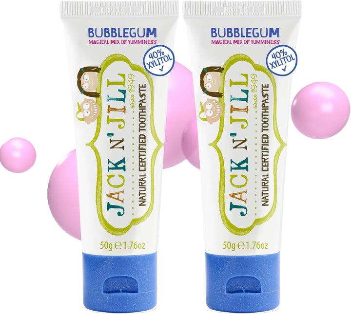 Natural Toothpaste for Kids - Fluoride Free Toothpaste, Safe to Swallow, 40% Xylitol, BPA Free - 1.76 Oz (Variety Pack of 5)